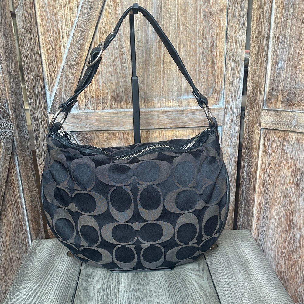 Coach 13642 ALI Signature Satin & Leather Hobo Shoulder Bag & Matching Wallet - Picture 4 of 16